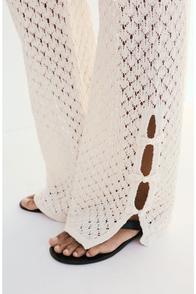 Openwork Knit Pants, Alternate, color, ECRU