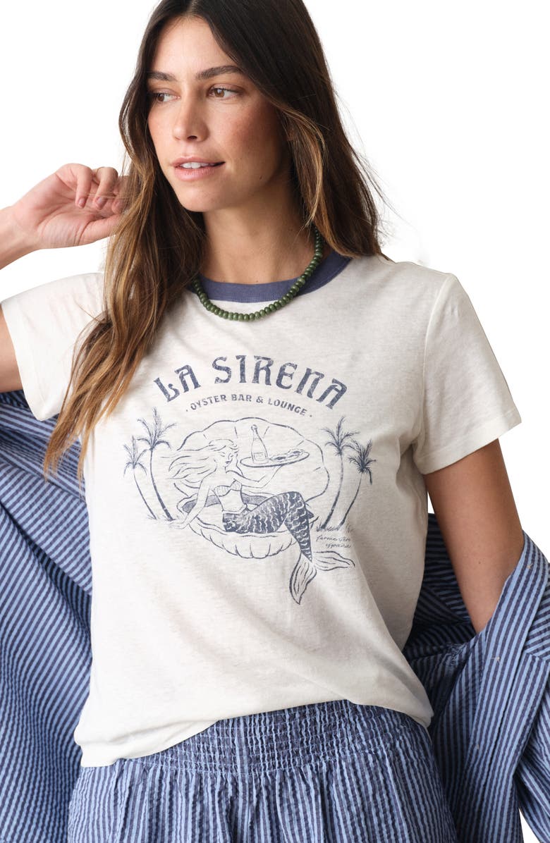 Marine Layer La Sirena Ringer Graphic T-Shirt, Alternate, color, 