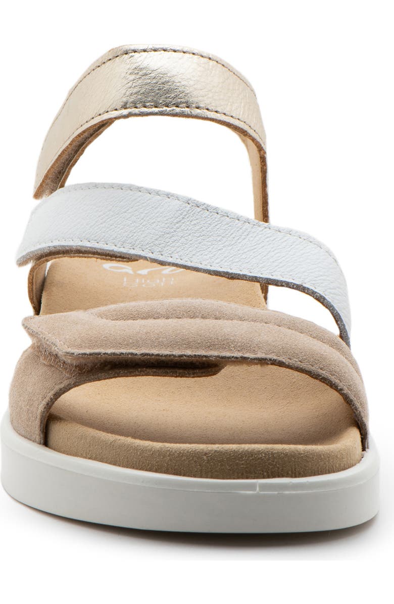 ara Marina Wedge Sandal, Alternate, color, Sand/ White/ Platinum