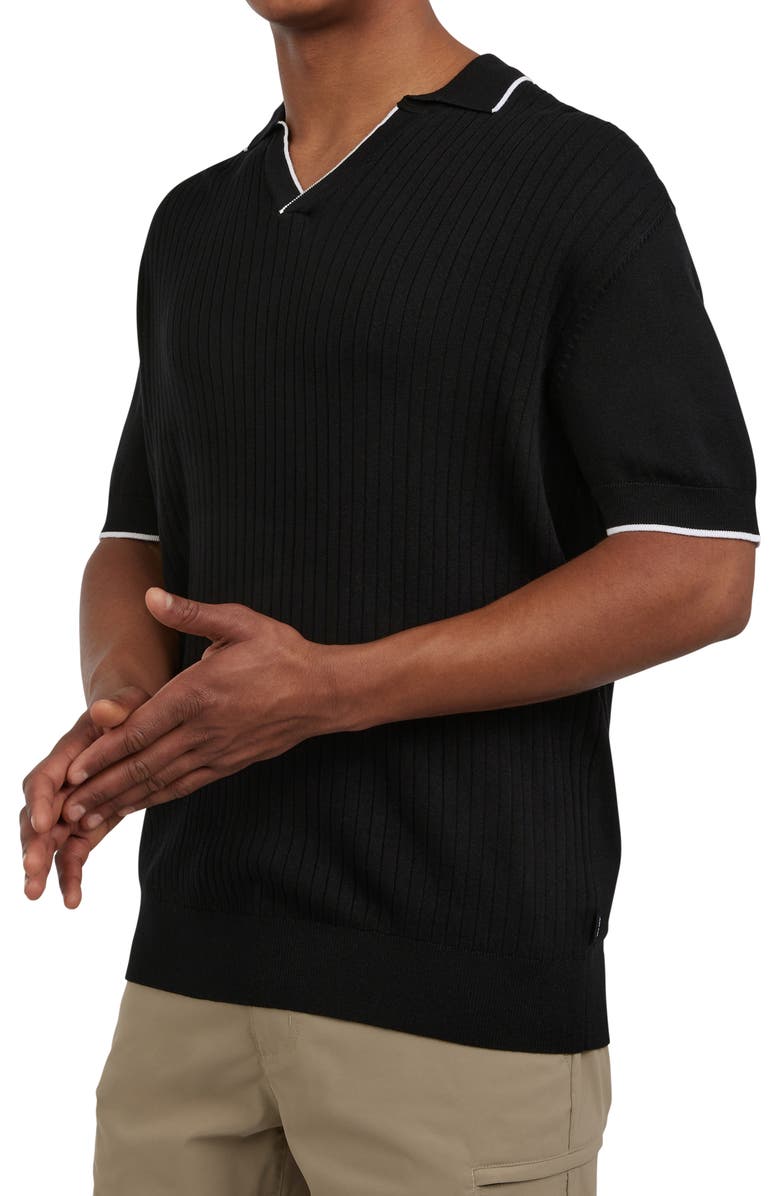 DKNY SPORTSWEAR Johnny Collar Sweater Polo, Alternate, color, Black