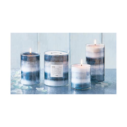 Tag Water Themed Scented Paraffin Wax Pillar Candle Blue In Blue