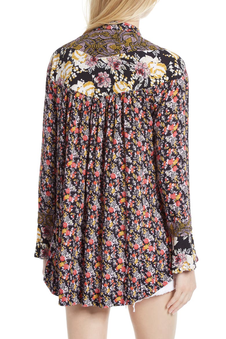 Wildflower Fields Tunic, Alternate, color, BLACK