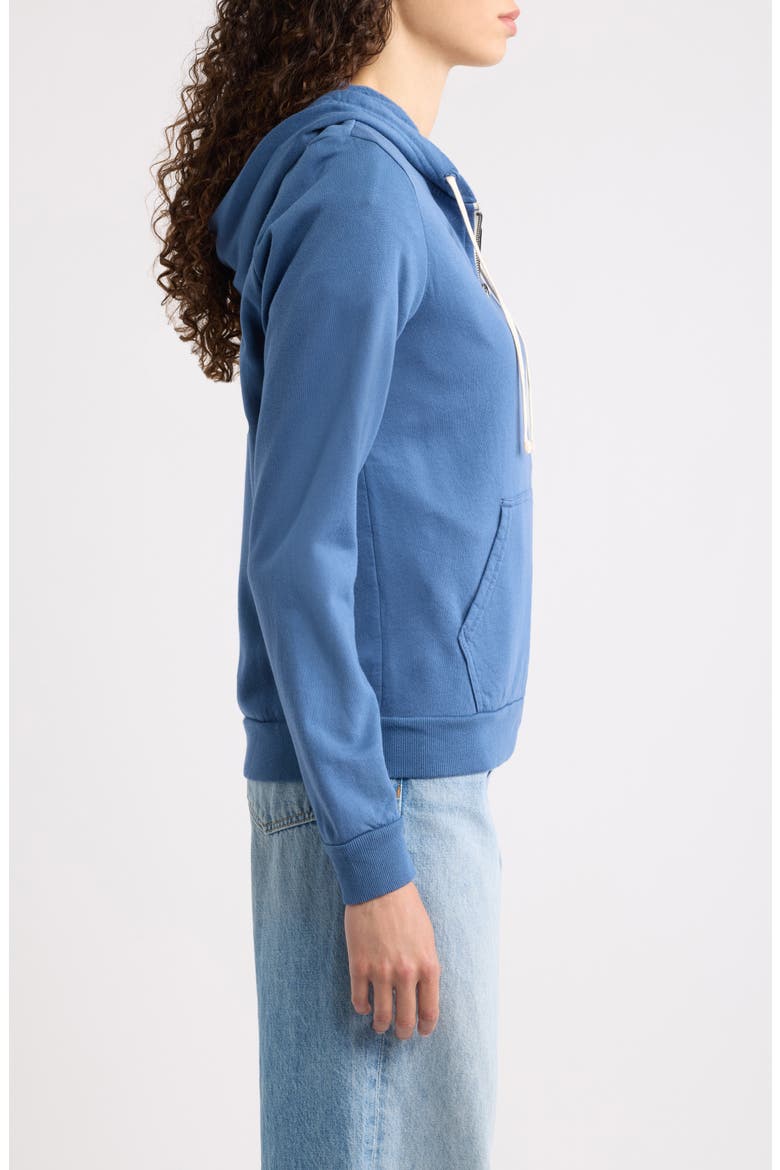 Afternoon Cotton Blend Zip Front Hoodie, Alternate, color, FADED NAVY
