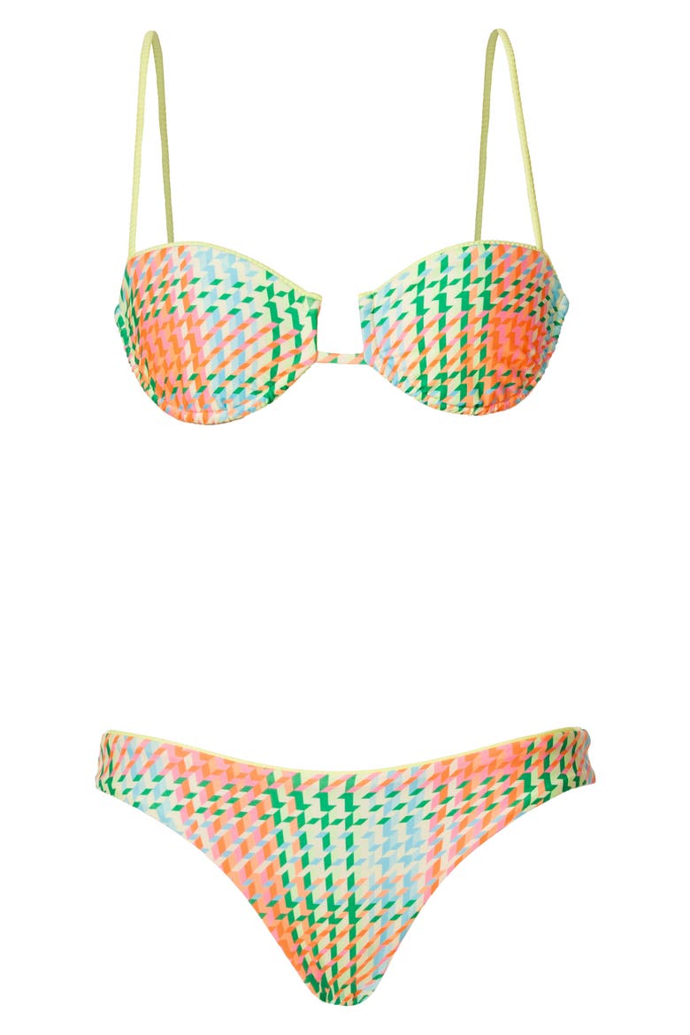 Dreamy Grid Amatista Underwire Reversible Bikini Top, Alternate, color, OPEN GREEN