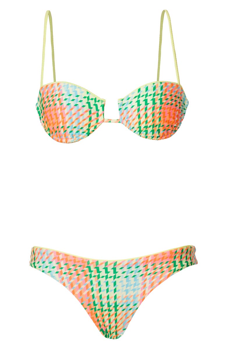 Maaji Dreamy Grid Amatista Underwire Reversible Bikini Top, Alternate, color, Open Green