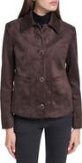 Cole Haan Faux Suede Button Front Jacket
