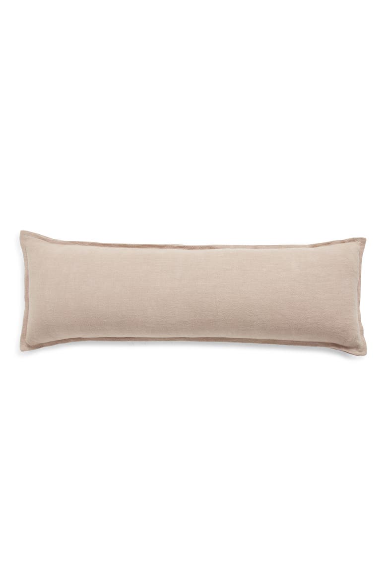 Washed Linen Accent Pillow, Main, color, TAN THREAD