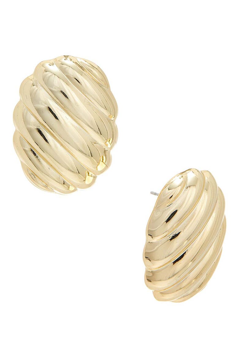 Textured Oval Stud Earrings, Main, color, YELLOW