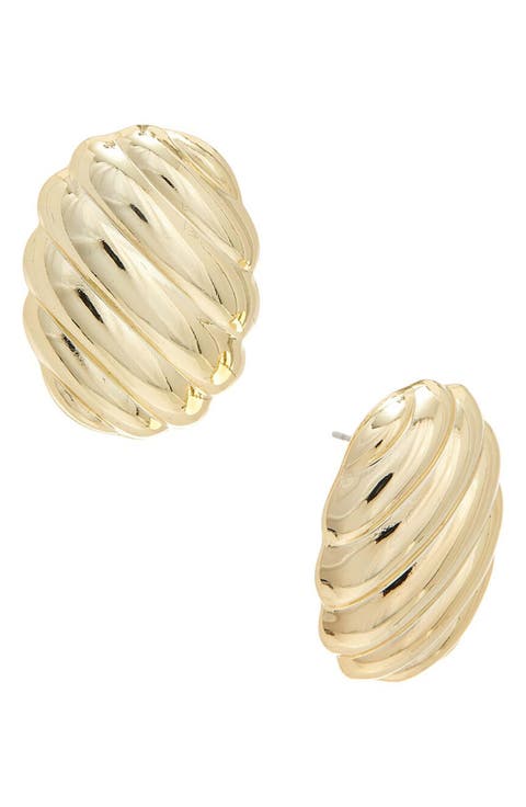 Textured Oval Stud Earrings