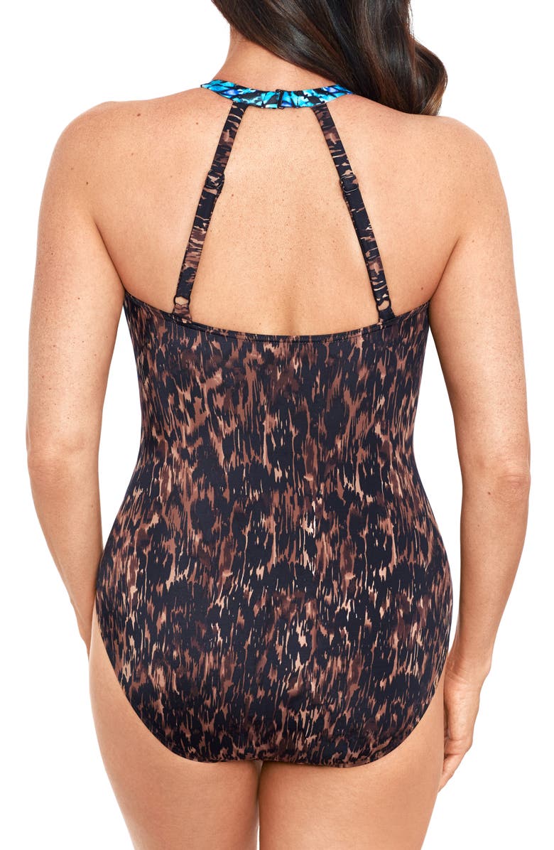 Miraclesuit<sup>®</sup> Untamed Wrapsbody One-Piece Swimsuit, Alternate, color, Brown Multi