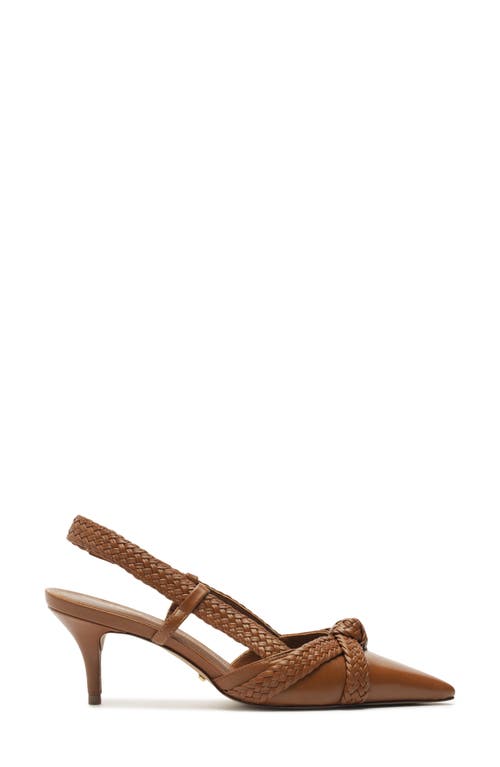 Arezzo Raven Slingback Pointed Toe Pump In Rich Caramel
