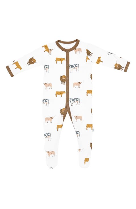Farm Print Snap Front Footie (Baby)
