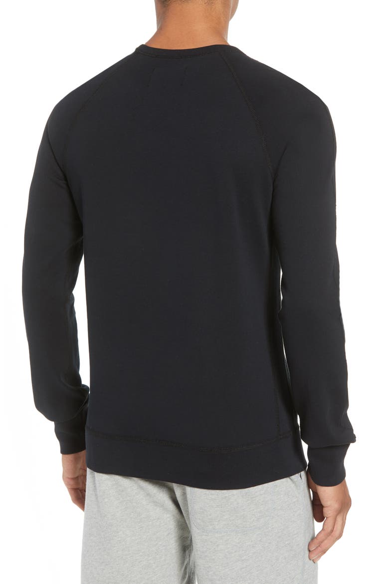 Lightweight Classic Fit Sweatshirt, Alternate, color, BLACK