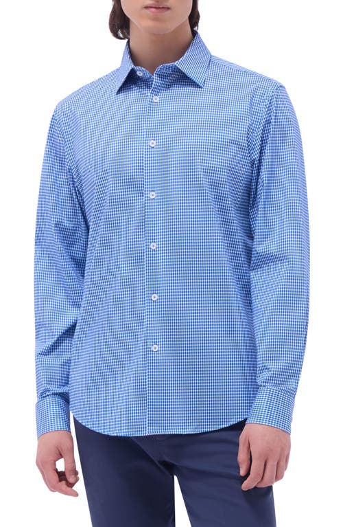 Bugatchi James Ooohcotton® Check Print Button-up Shirt In Classic Blue