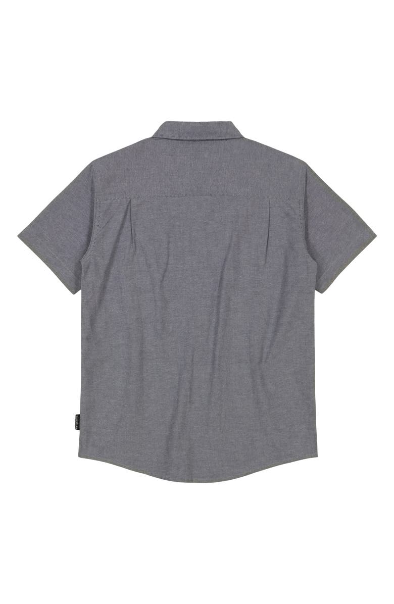 Quiksilver Kids' Oxford Classics Short Sleeve Cotton Button-Up Shirt, Alternate, color, Vintage Indigo