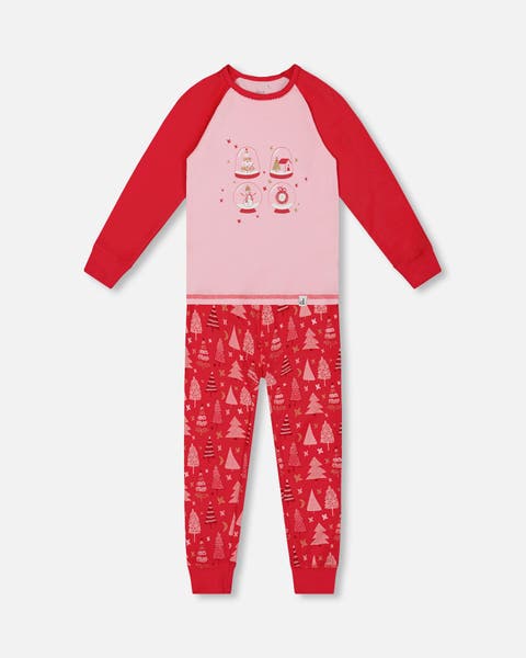 Deux Par Deux Cotton Top with Pant Set - seasame Nougat Bear main image 1