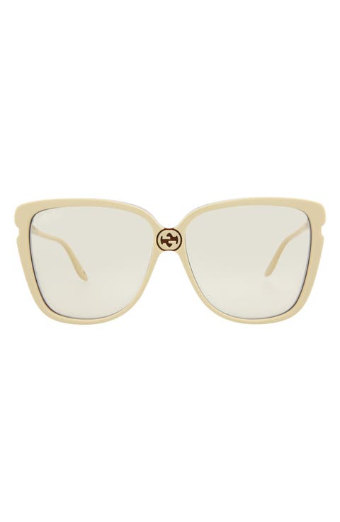60mm Oversize Rectangle Sunglasses