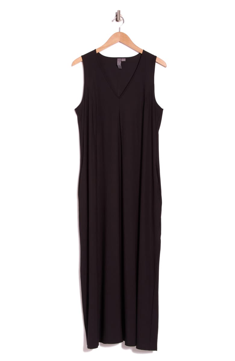 Sweaty Betty Explorer Ace V-Neck Midi Dress, Alternate, color, Black