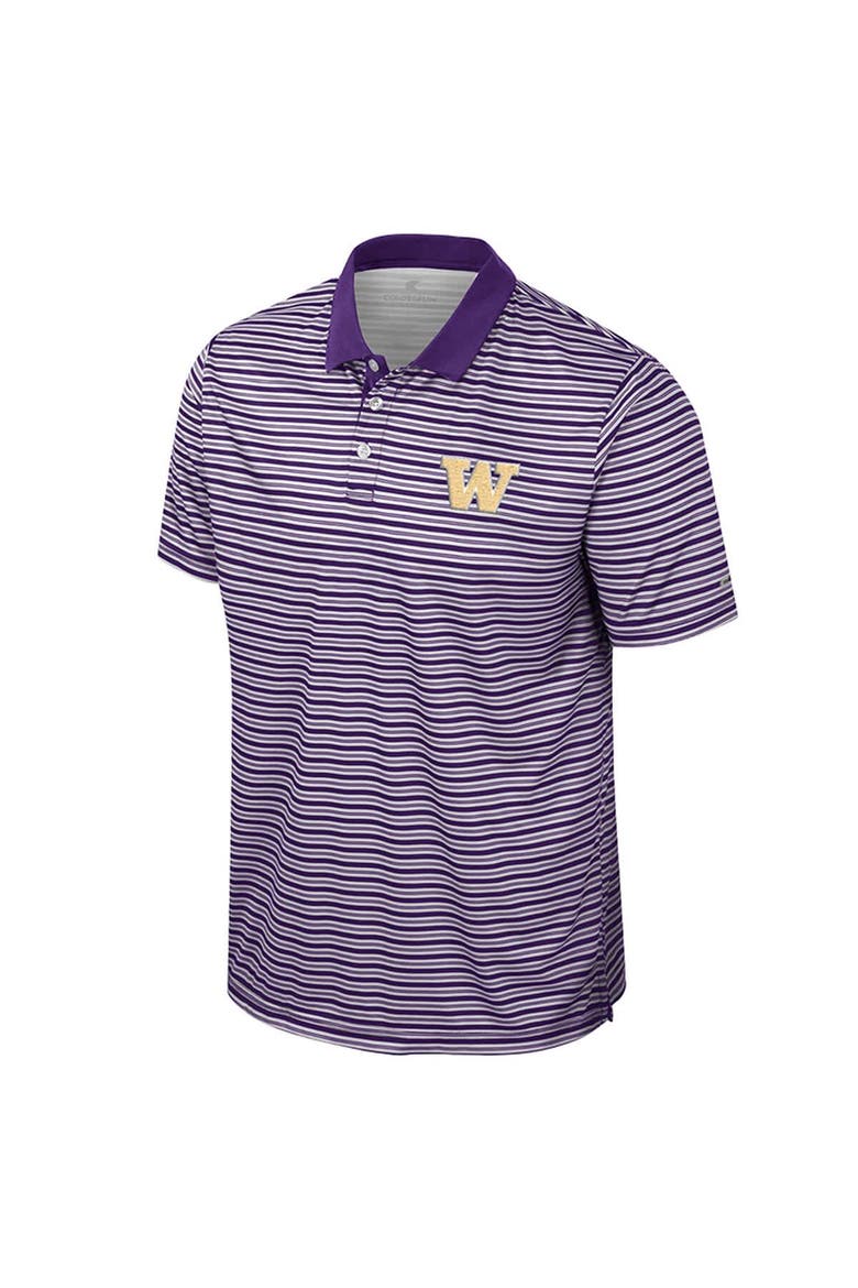 Men's Colosseum Purple Washington Huskies Striped Polo, Alternate, color, Purple