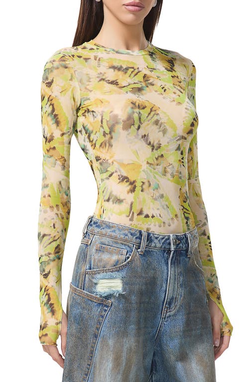 AFRM AFRM KAYLEE PRINT SHEER MESH TOP 