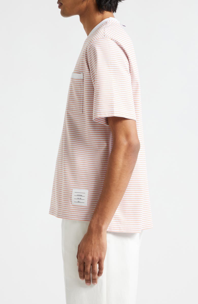 Thom Browne Stripe Oversize Cotton T-Shirt, Alternate, color,
