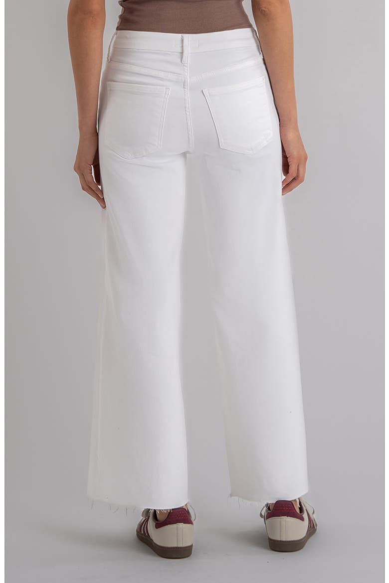 Meg Fab Ab Raw Hem High Waist Wide Leg Jeans, Alternate, color, OPTIC WHITE