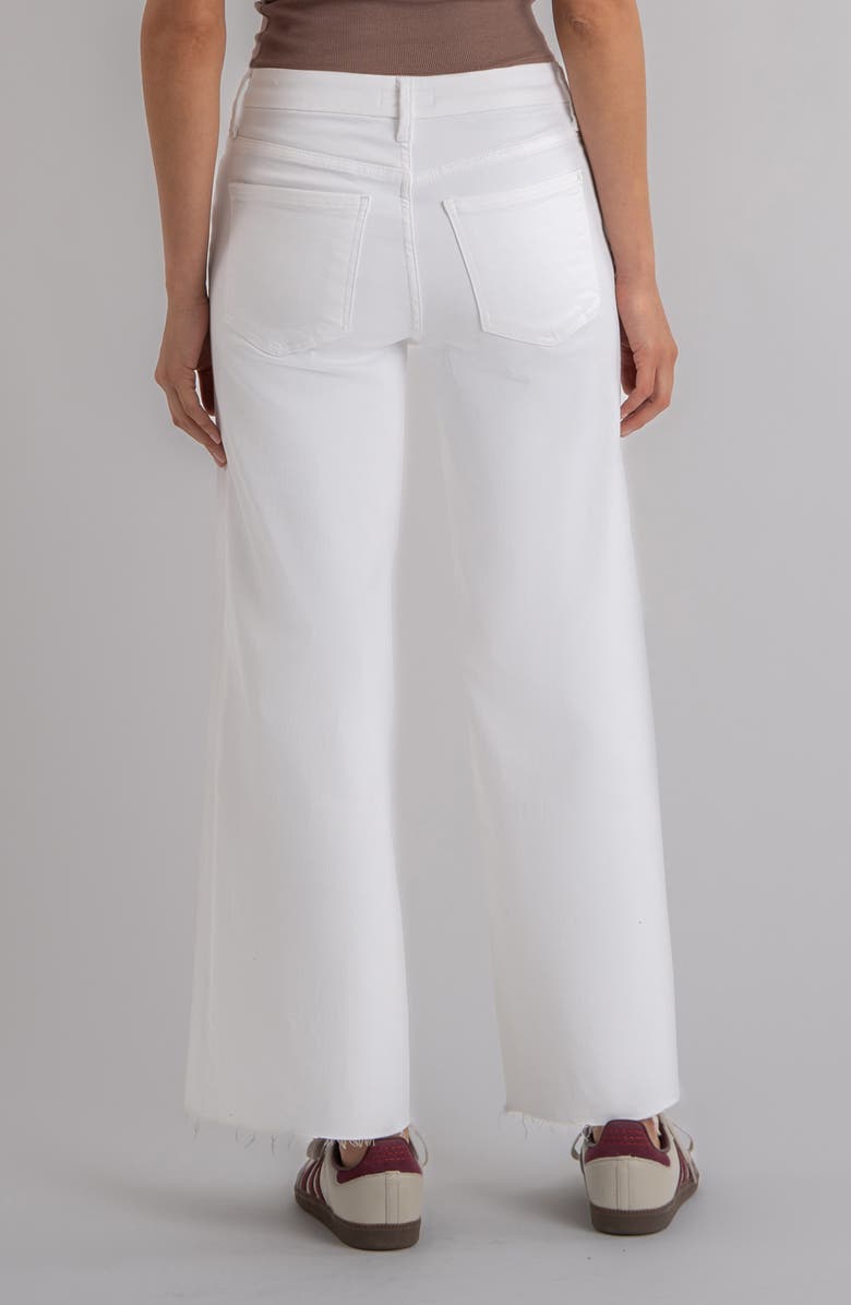 KUT from the Kloth Meg Fab Ab Raw Hem High Waist Wide Leg Jeans, Alternate, color, Optic White