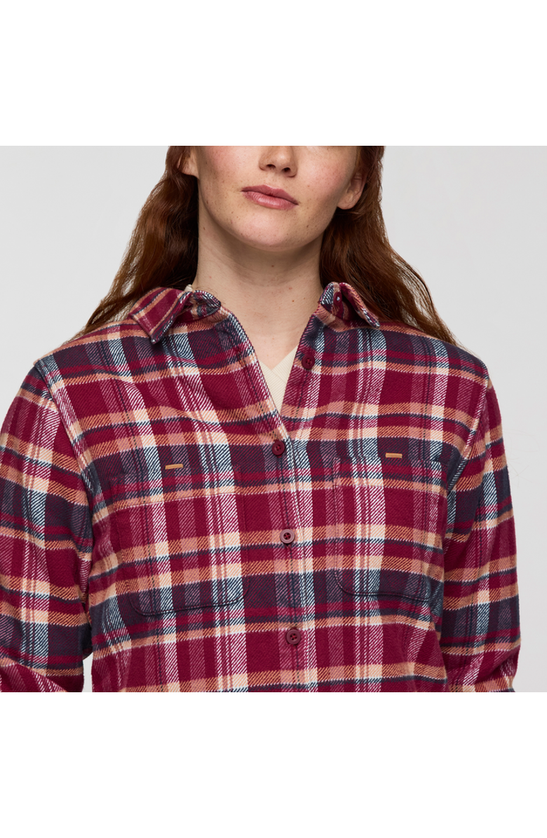 Cotopaxi Mero Organic Flannel Shirt - Women's, Alternate, color, Jam And Iceberg Plaid