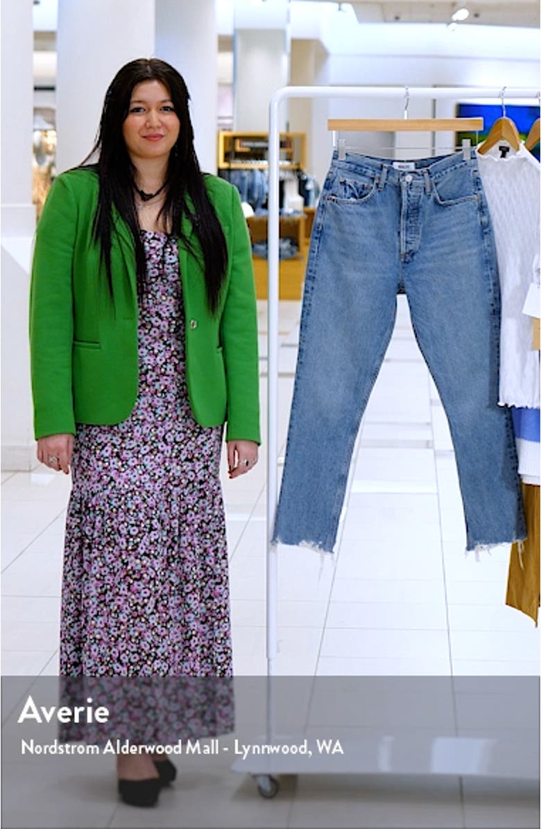 Riley High Waist Chewed Hem Organic Cotton Jeans, sales video thumbnail