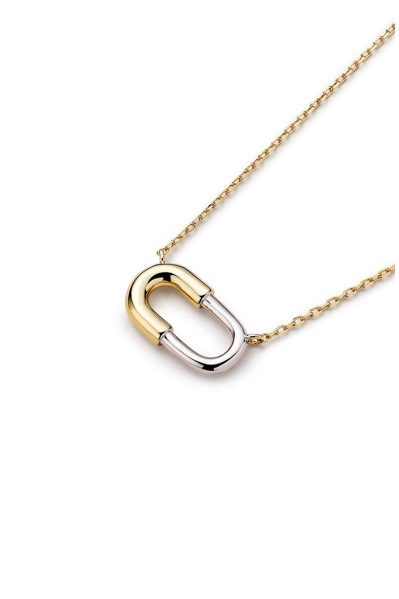 Black Mini Pendant Necklace, Alternate, color, GOLD / SILVER