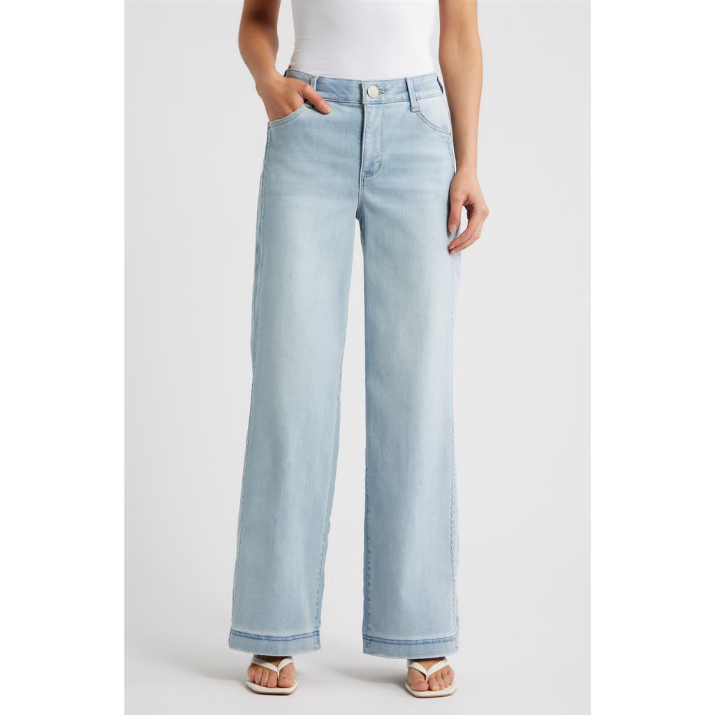 Wit & Wisdom Gracie Skyrise Side Seam Wide Leg Jeans in Light Blue Vintage at Nordstrom Rack, Size 8