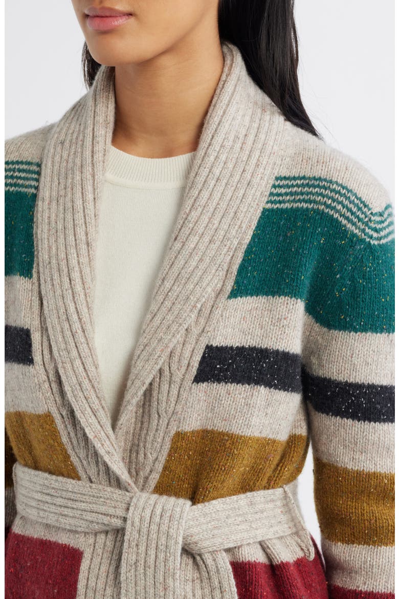 Camp Stripe Lambswool Blend Wrap Cardigan, Alternate, color, IVORY MULTI STRIPE