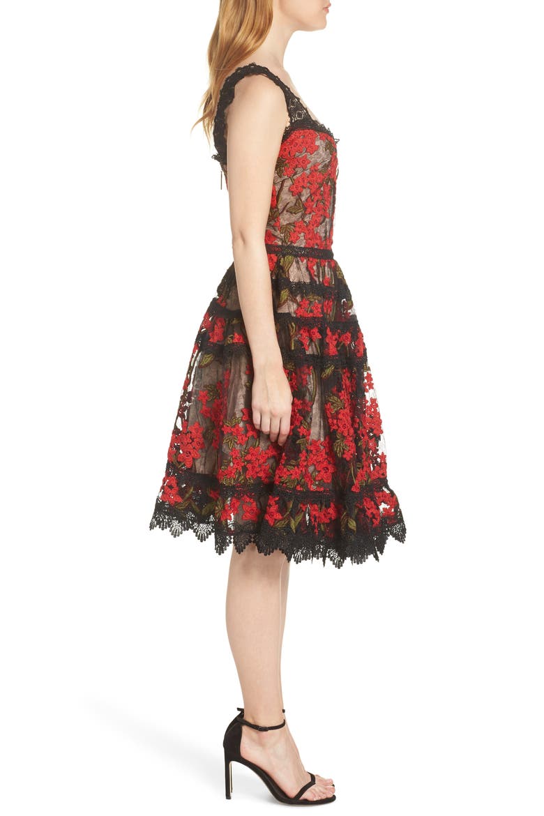 BRONX AND BANCO Elsa Sleeveless Lace Fit & Flare Dress, Alternate, color, MULTI COLOR