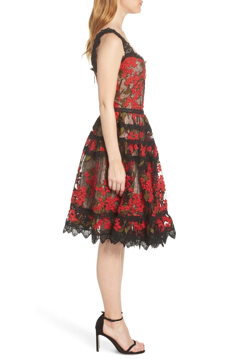 Bronx and Banco Elsa Sleeveless Lace Fit & Flare Dress, Alternate, color, 