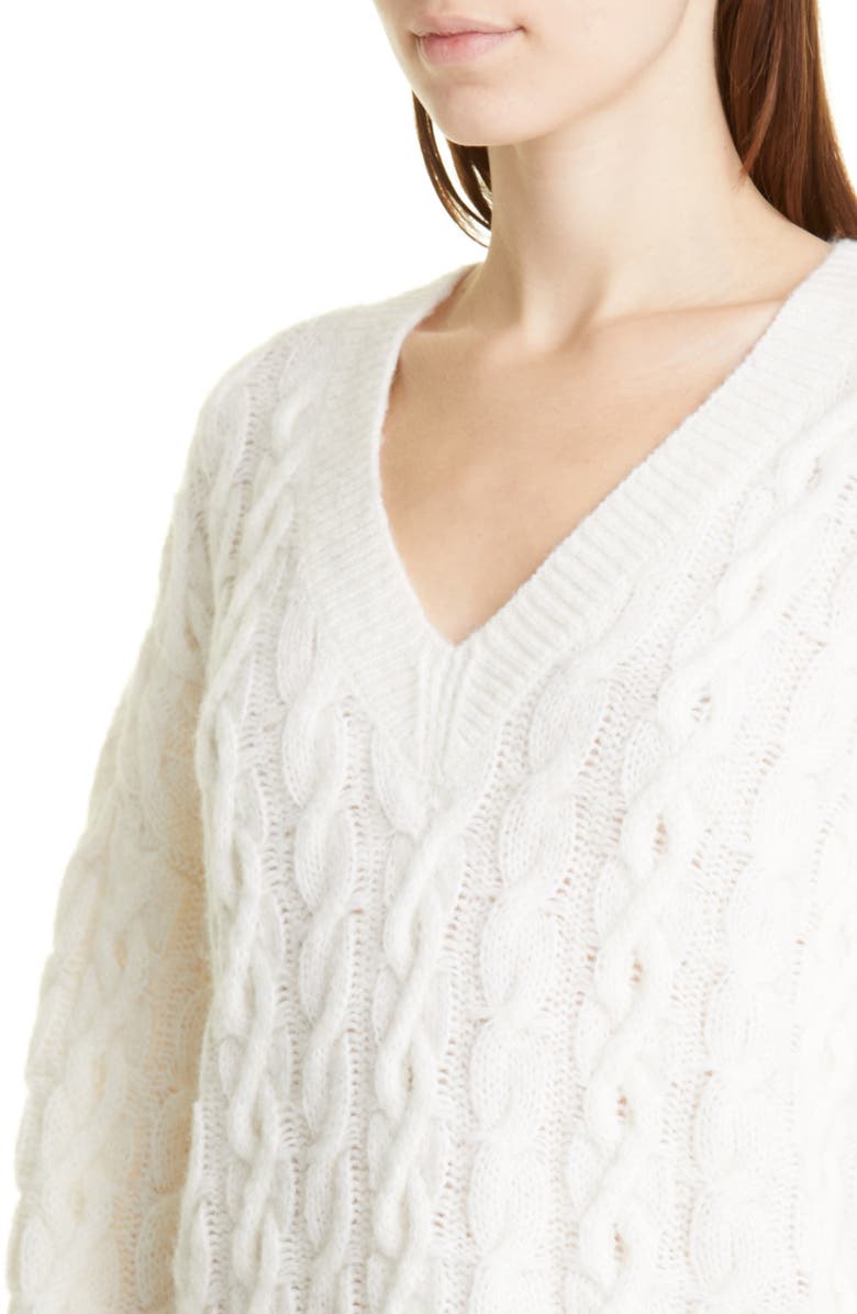 Vince Lattice Cable Knit Wool & Alpaca Blend Sweater, Alternate, color,