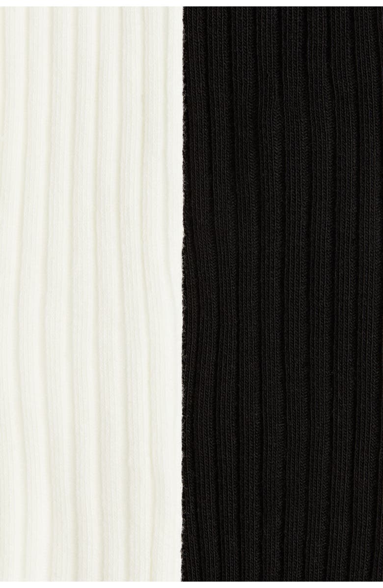 H&M 2-pack Fine-knit Tights, Alternate, color, White/Black