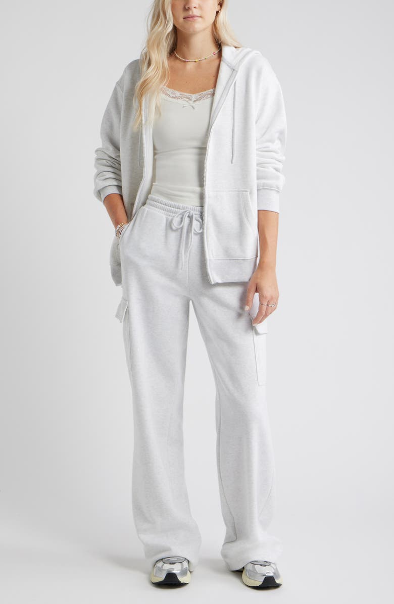 BP. Baggy Wide Leg Cargo Sweatpants, Alternate, color, Grey Fog Heather