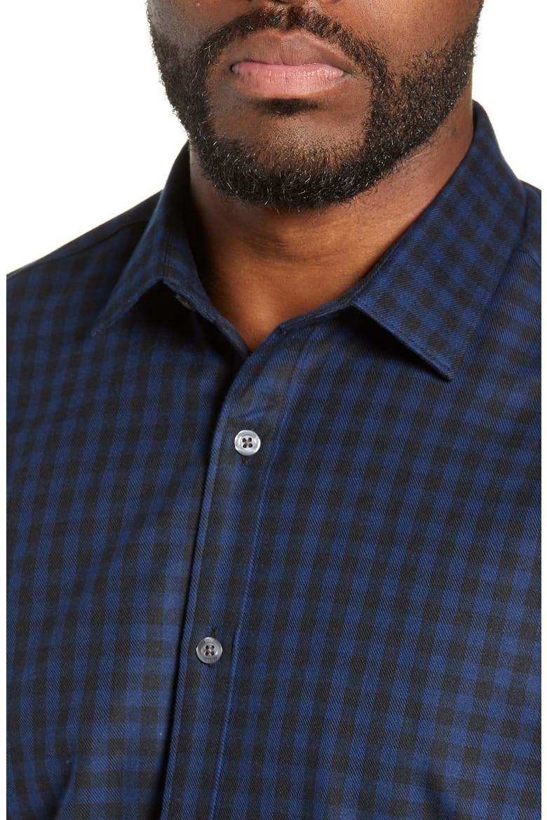 Buffalo Slim Fit Check Flannel Shirt, Alternate, color, BLUE