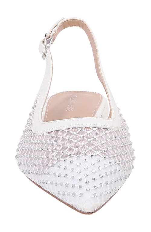 BERNESS BERNESS KENNA RHINESTONE FISHNET SLINGBACK POINTED TOE SKIMMER FLAT