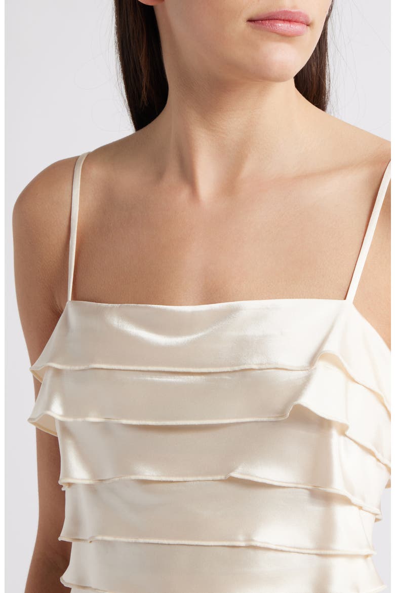 Rigs Tiered Satin Minidress, Alternate, color, PEARL