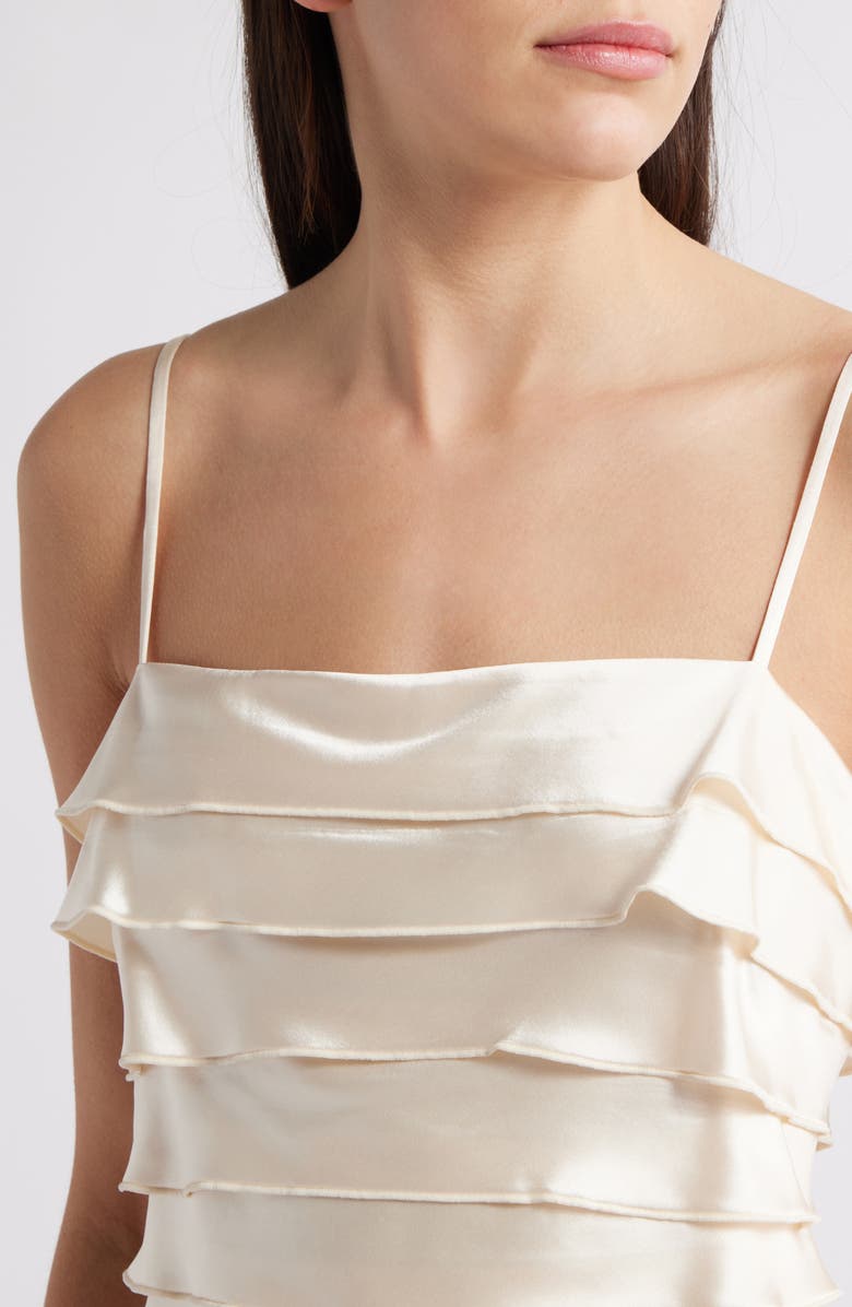 Acler Rigs Tiered Satin Minidress, Alternate, color, Pearl