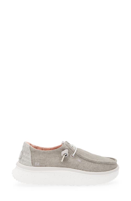 Hey Dude Wendy Peak Chambray Slip-on Moc Toe Shoe In Walnut