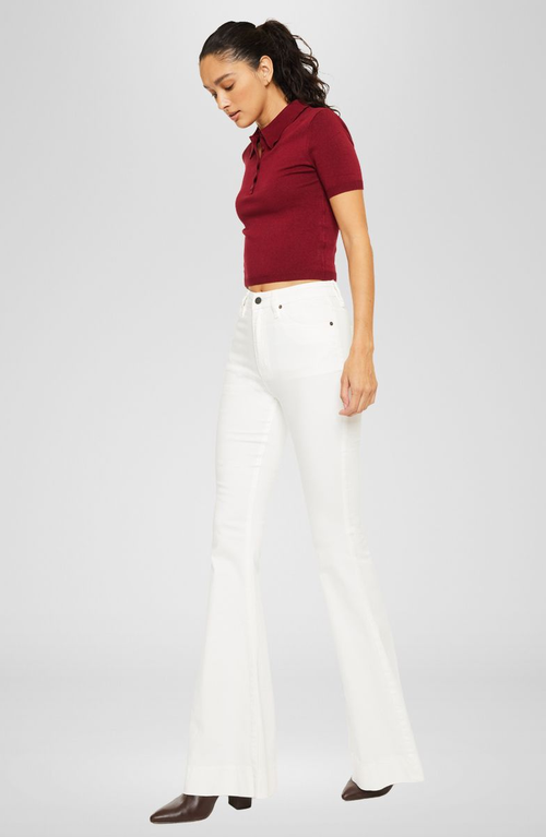 Kancan Braelynn Essentials High Rise Super Flare Jeans In White