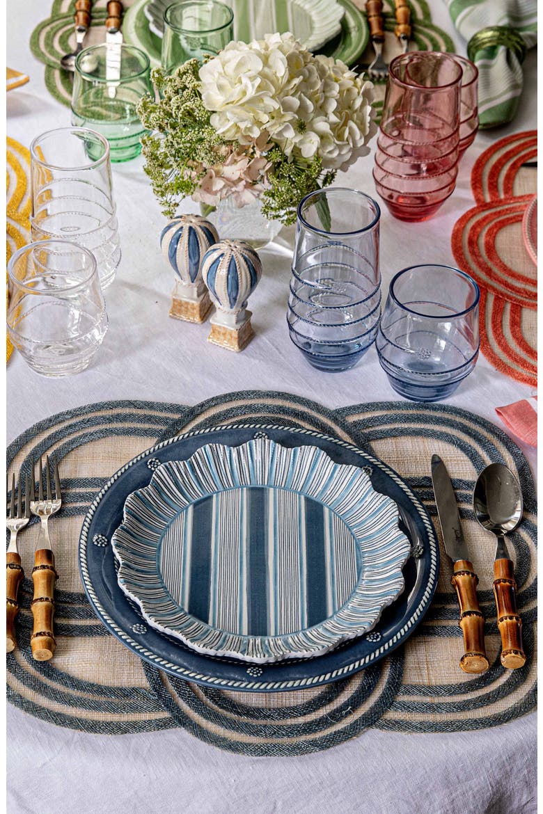 Berry & Thread Set of 4 Melamine Dinner Plates, Alternate, color, OCEAN