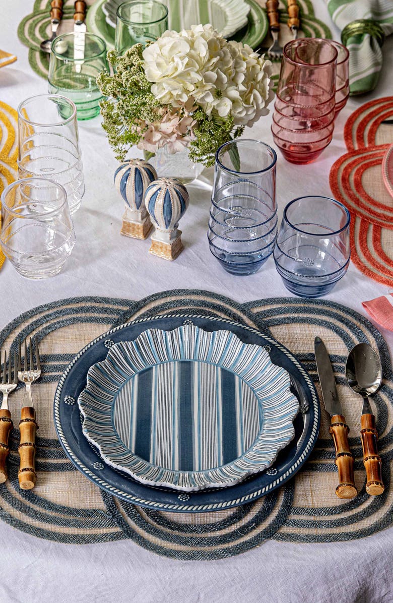 Juliska Berry & Thread Set of 4 Melamine Dinner Plates, Alternate, color, Ocean