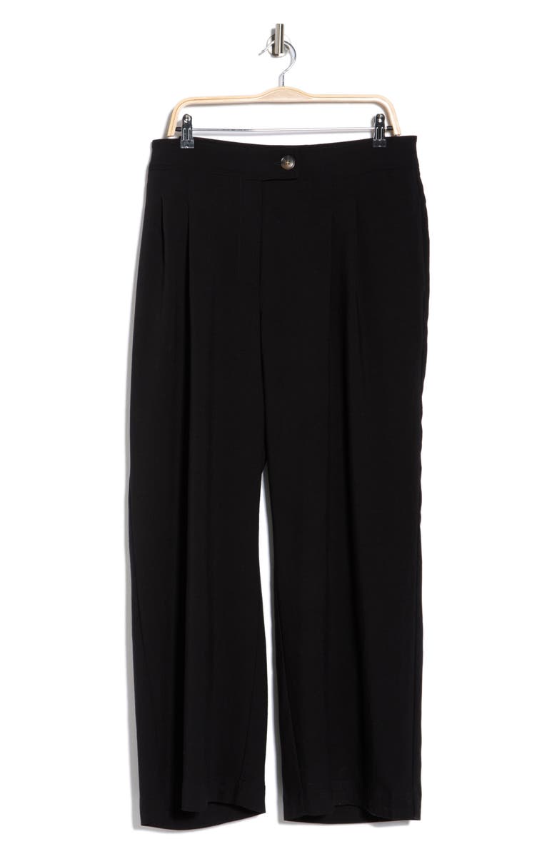 T Tahari Pleated Front Wide Leg Pants, Alternate, color, Black