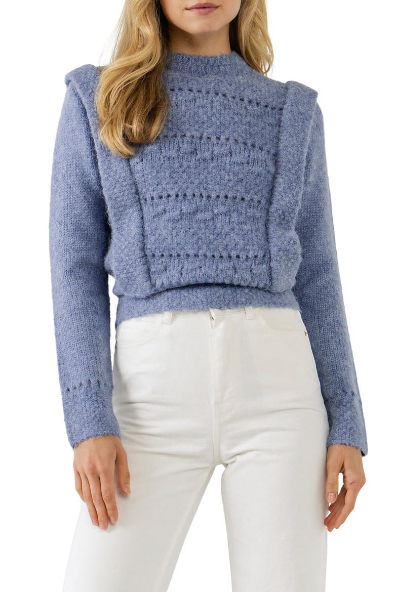 Chunky Knit Sweater, Alternate, color, BLUE