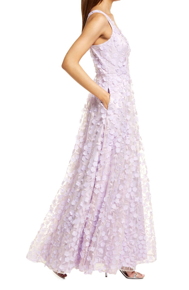 Eliza J 3D Floral Evening Gown, Alternate, color, 