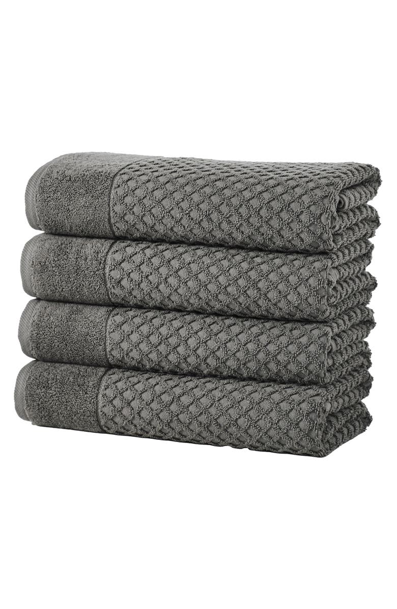 Woven & Weft Diamond Waffle Textured 2-Piece Bath Sheet Set, Main, color, Dark Gray