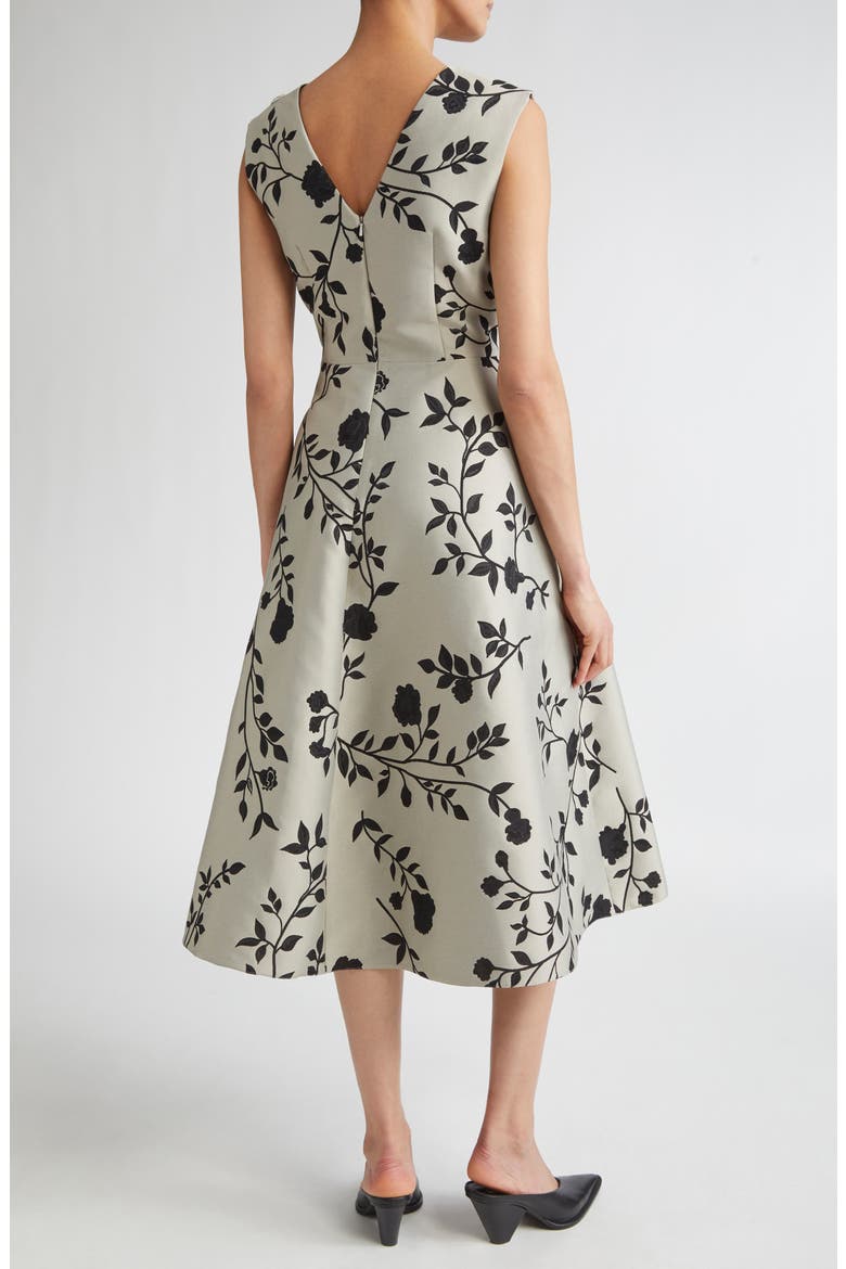 Clea Floral Print Midi Dress, Alternate, color, ECRU